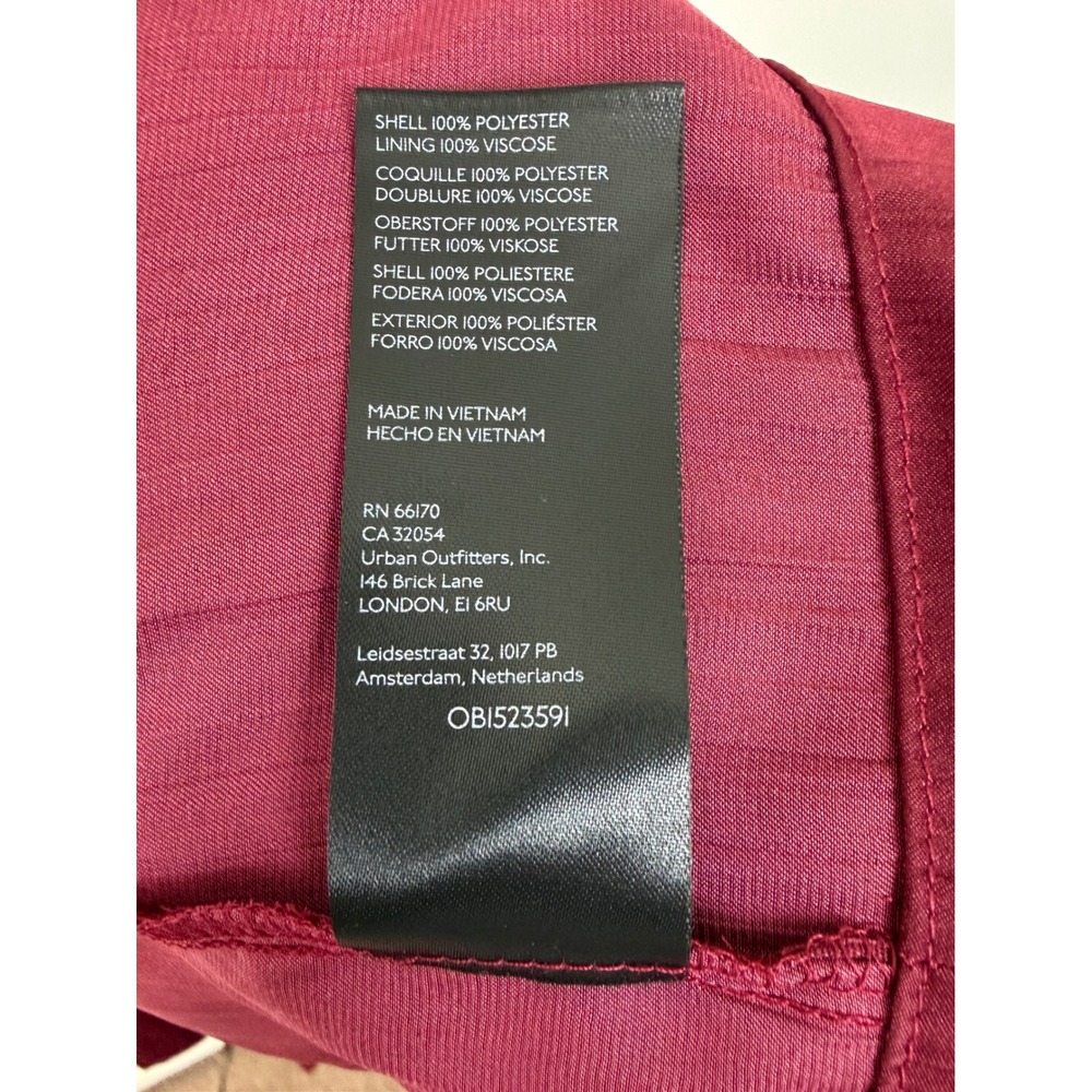 Anthropologie The Somerset Maxi Dress Satin XL Wine A-Line Tiered Smocked NWT - Picture 11 of 12